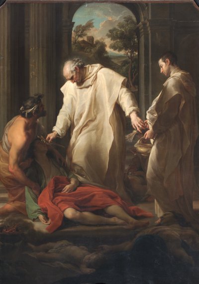 The Blessed Bernardo Tolomei Helping Plague Victims by Pompeo Girolamo Batoni